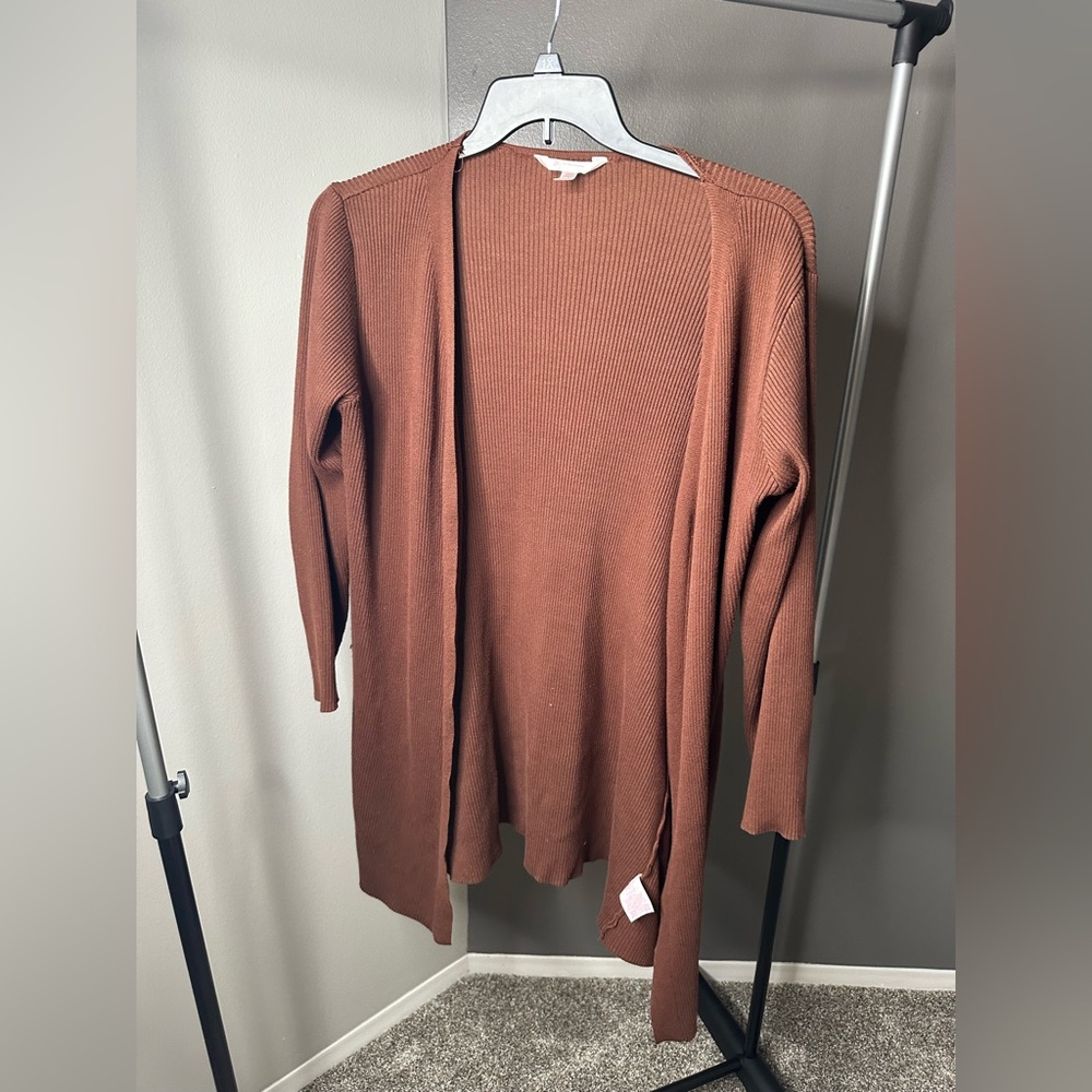 Brown Cardigan Size XL No Boundaries Brown Ribbed Crew Neck Sweater